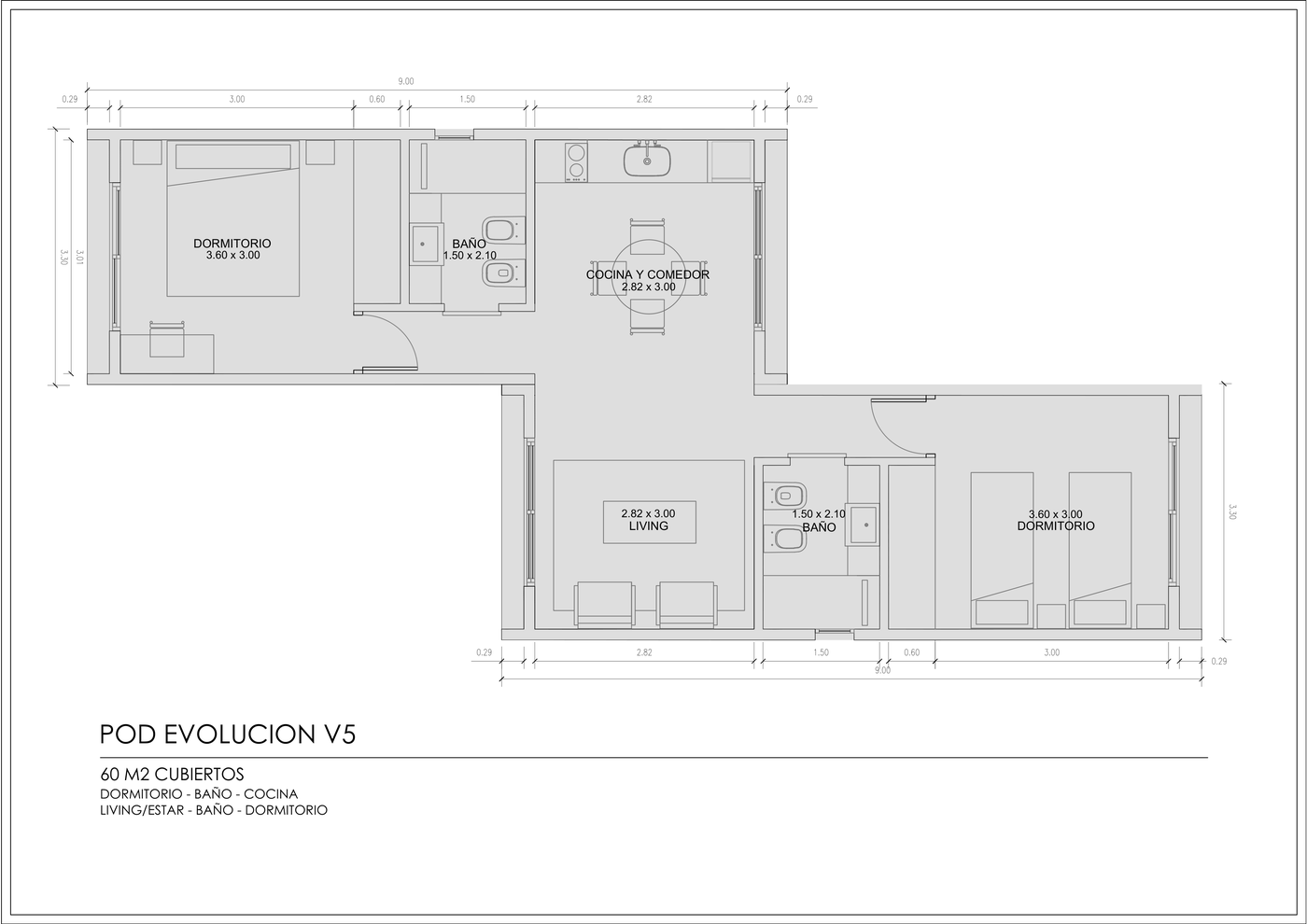 Plano de distribución del POD Evolución V5